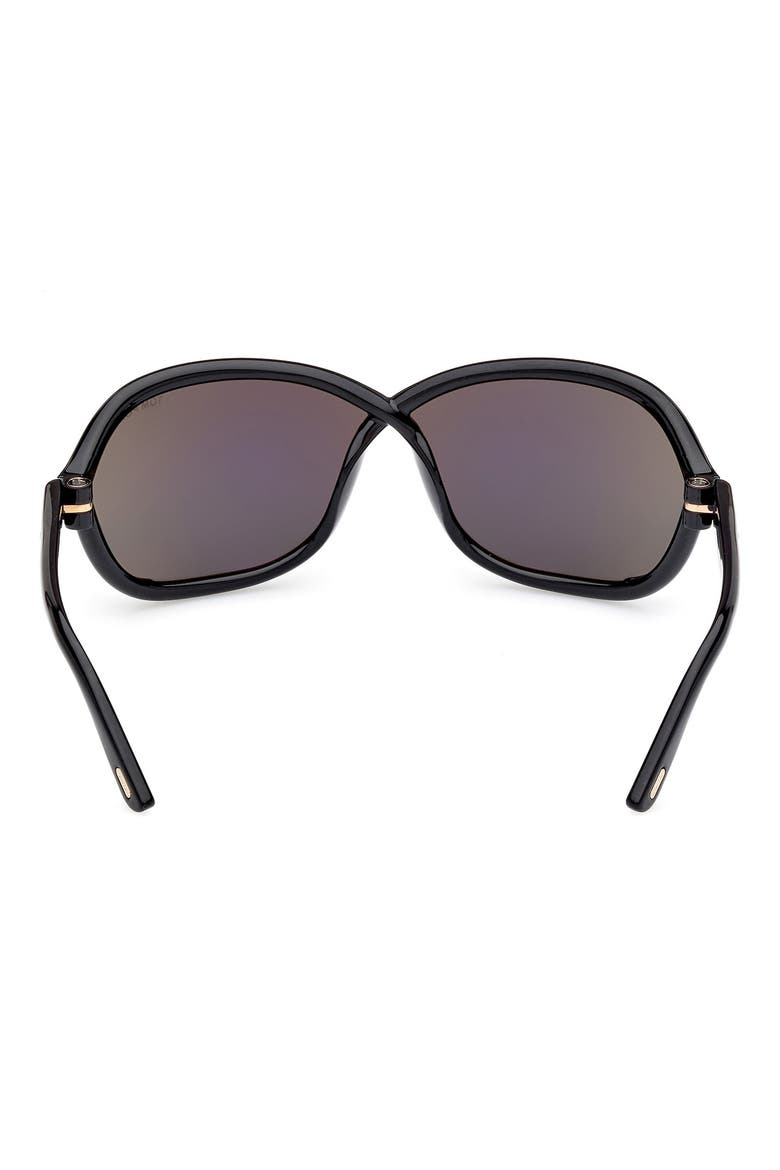 68mm Gradient Square Sunglasses, Alternate, color, SHINY BLACK / SMOKE