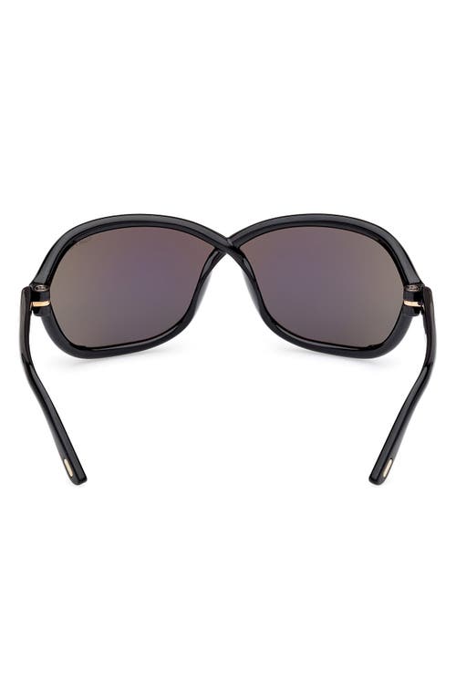 Tom Ford 68mm Gradient Square Sunglasses In Shiny Black/smoke