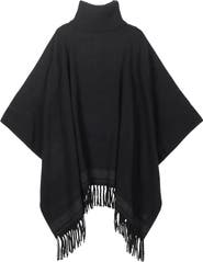 Lauren Ralph Lauren woven ruana with knit collar