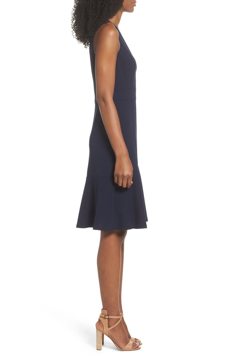 Ruffle Hem Body-Con Dress, Alternate, color, NAVY