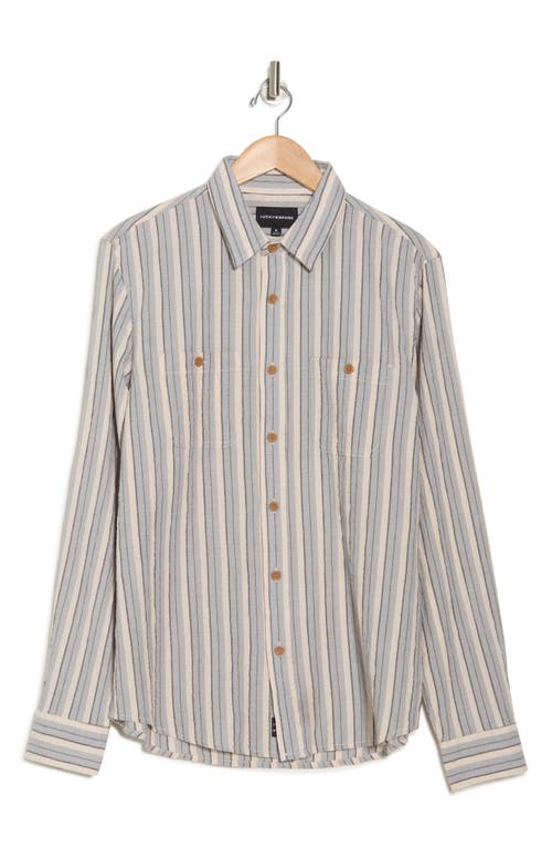Lucky Brand Mason Long Sleeve Stretch Cotton Button-up Work Shirt In Gray