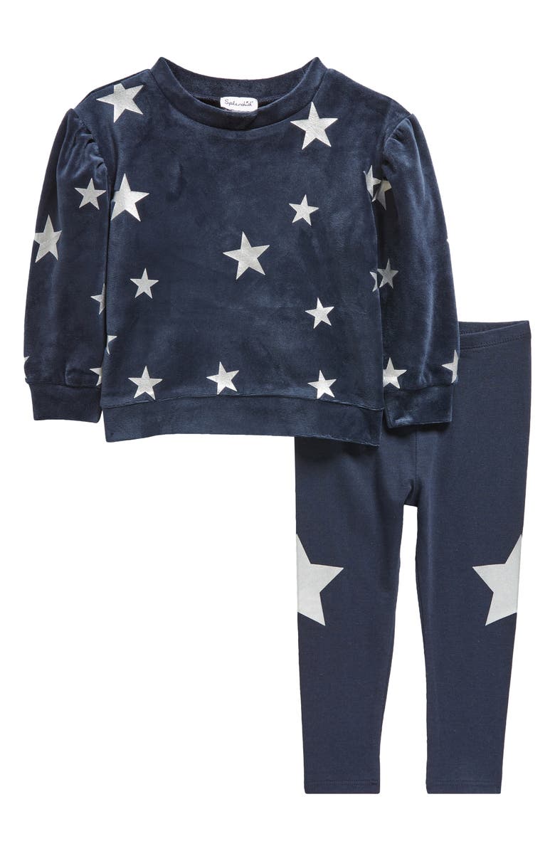 Splendid Star Velour Sweatshirt & Leggings Set, Main, color, 