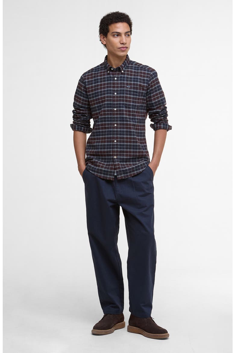 Haddington Tailored Fit Tartan Plaid Cotton Shirt, Alternate, color, MIDNIGHT OAK TARTAN