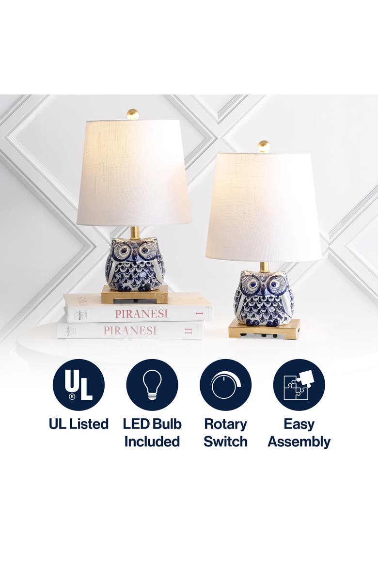 Justina 16" Ceramic Mini Table Lamp, Alternate, color, Blue/White