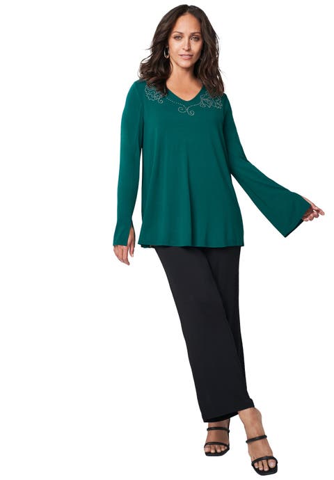 V-Neck Embellished Tunic (Plus Available)