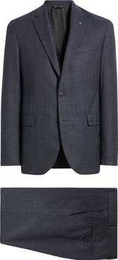 AllSaints Ross Slim Fit Solid Wool Suit