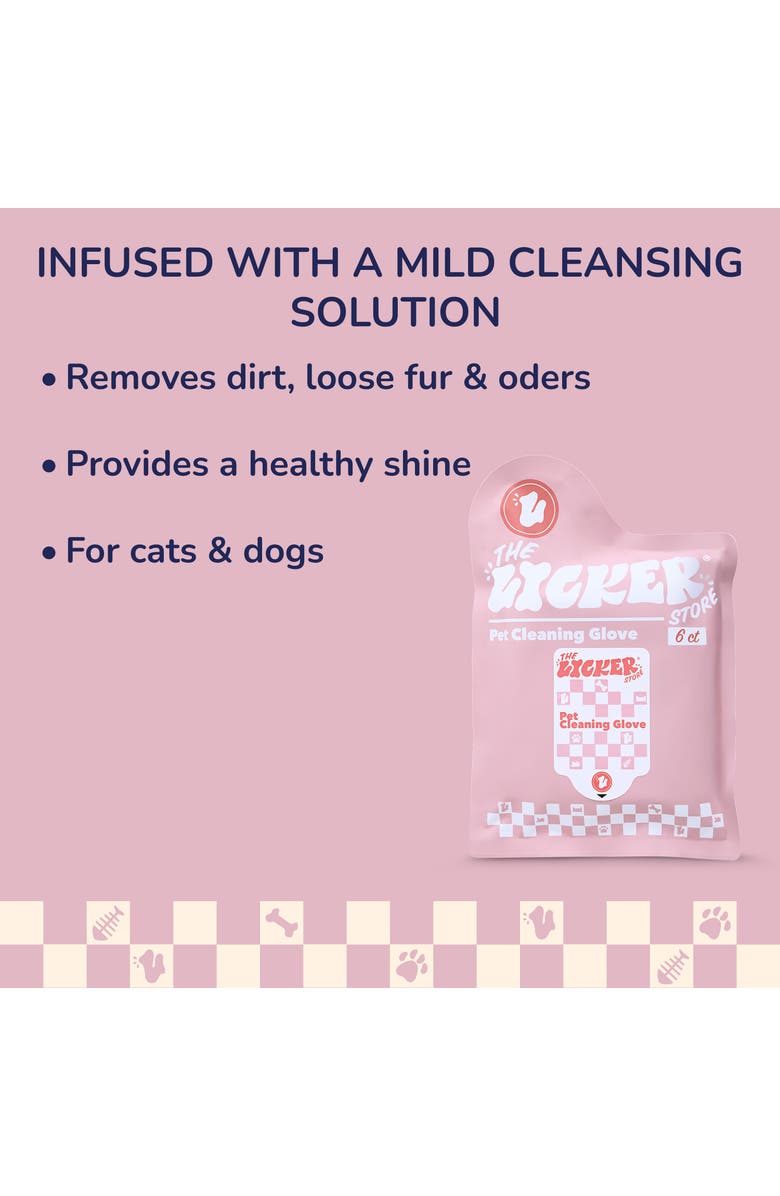 The Licker Store Dog Grooming Soft Glove Hypoallergenic Wipes for Dogs and Cats, Alternate, color, 1Pack (6Ct)