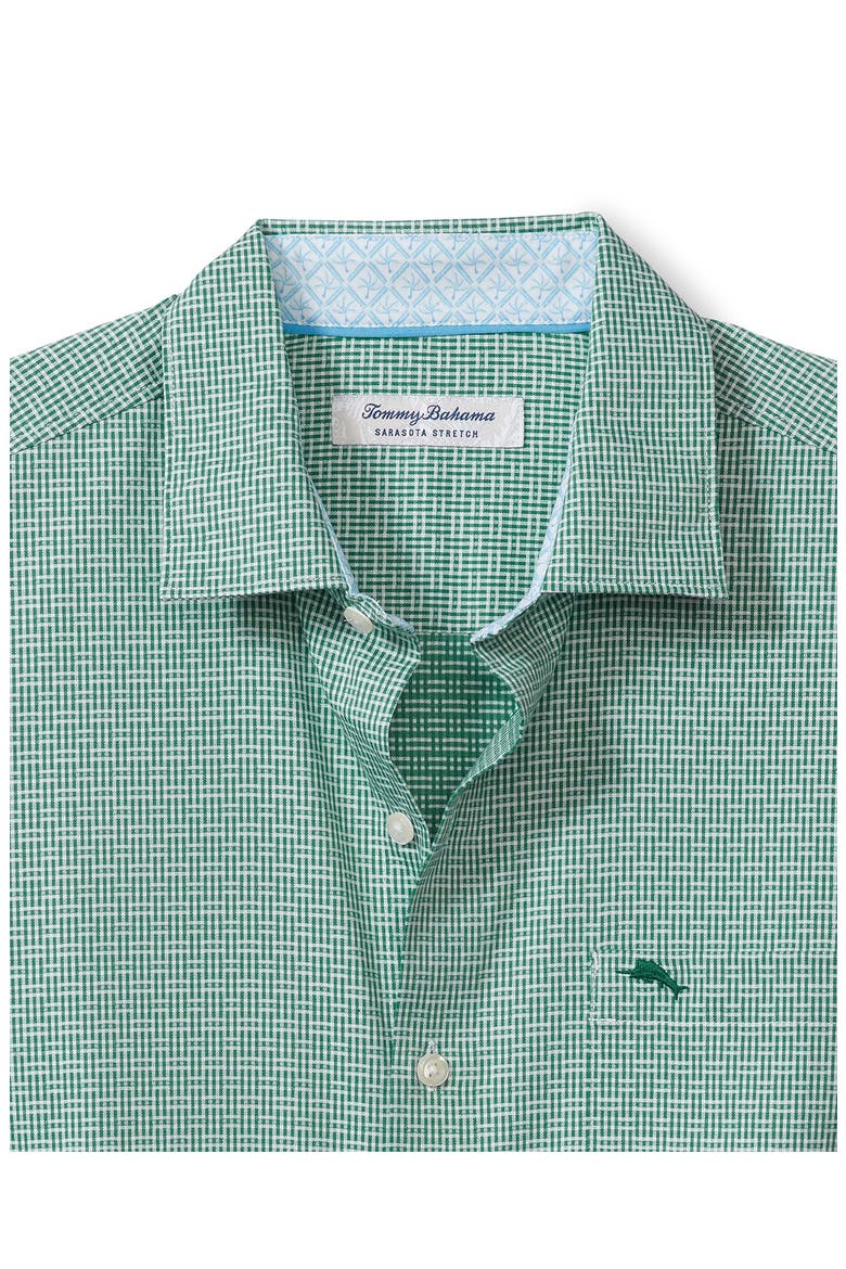 Sarasota Stretch Ventura IslandZone® Stripe Button-Up Shirt, Alternate, color, ARUBA