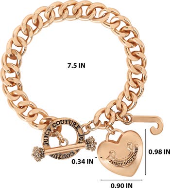 Juicy Couture Toggle Bracelet with Crystal Heart Charm | Nordstrom