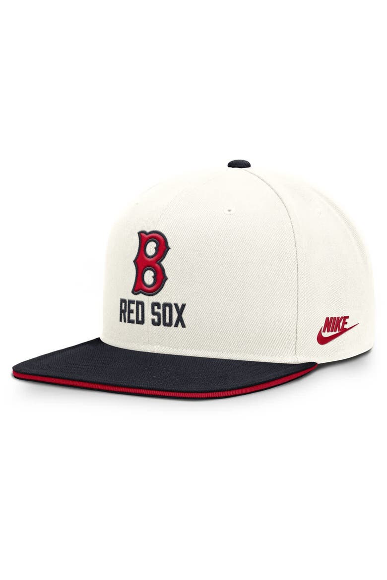 Men's Nike Cream/Navy Boston Red Sox Cooperstown Pro Dri-FIT Snapback Hat, Main, color, Cream