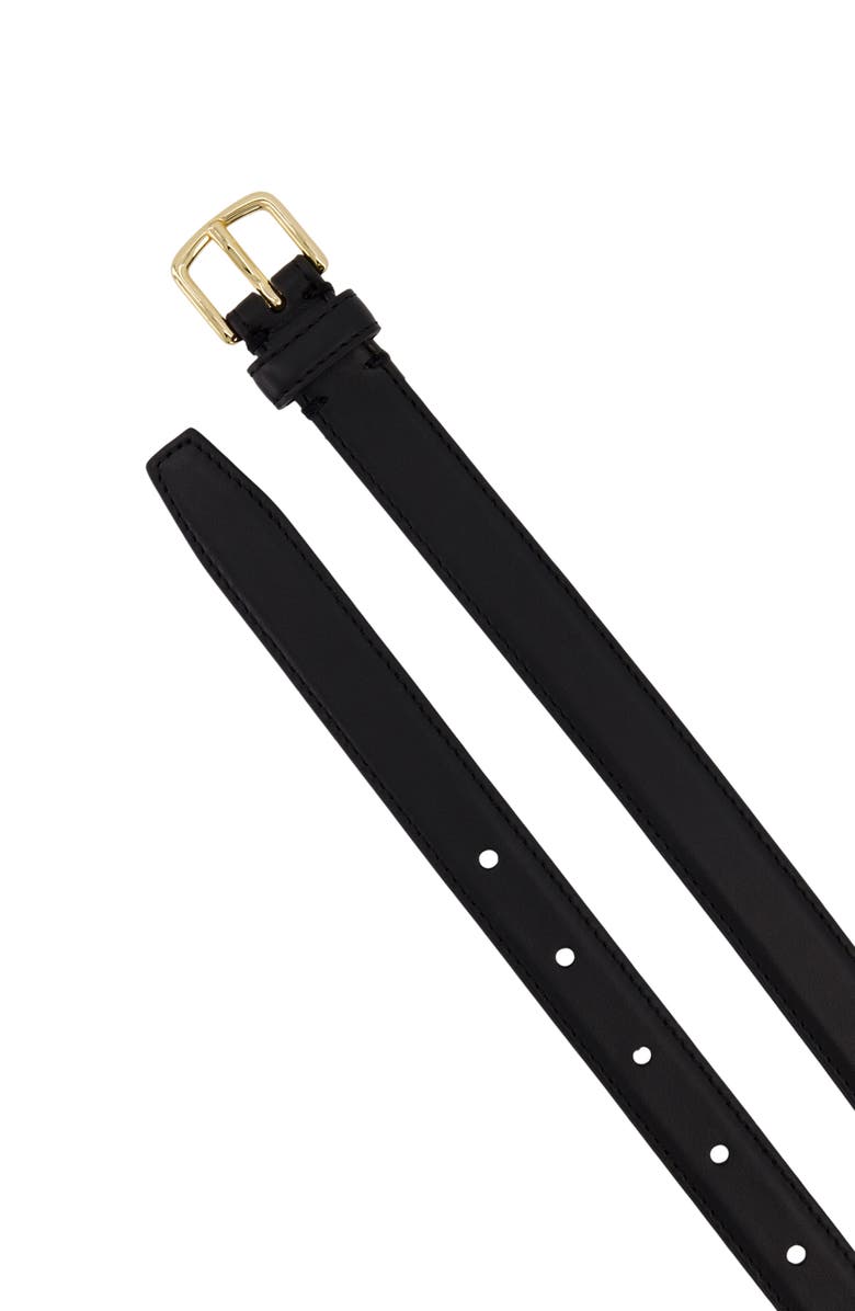 Vince Stitched Leather Belt, Alternate, color, Black / Gold
