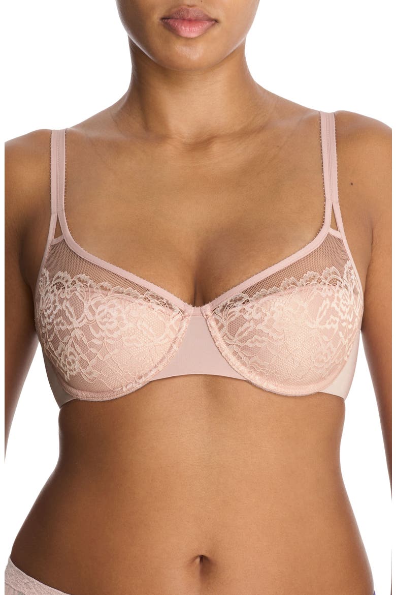 Graceful Underwire Balconette Bra, Main, color, ROSE/ IVORY