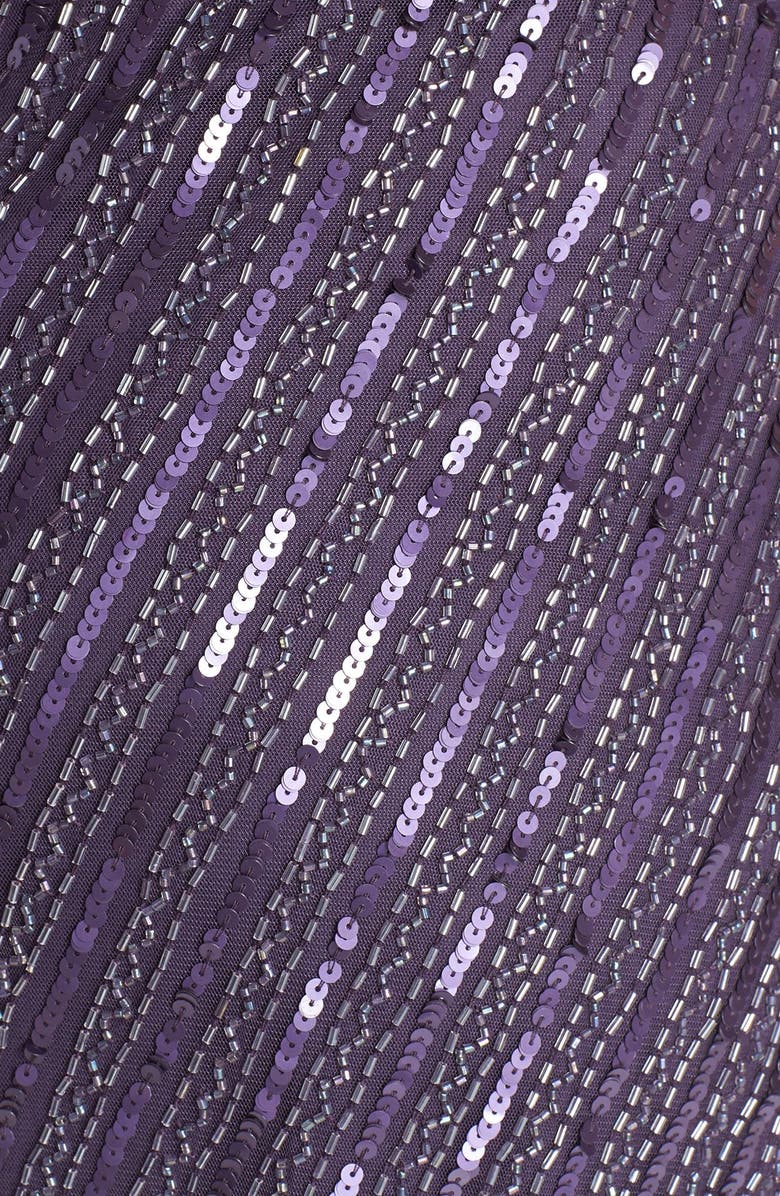 Adrianna Papell Embellished Cap Sleeve Gown, Alternate, color, 