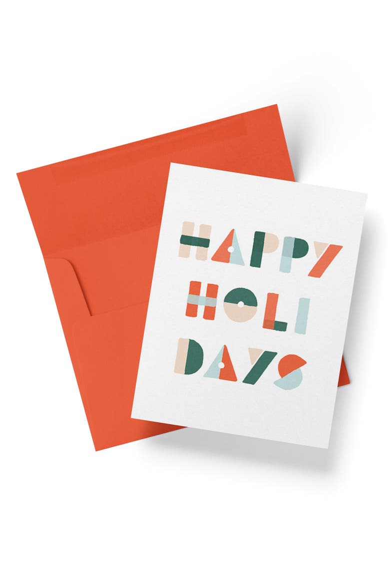 Holiday Shapes Card Boxed Set of 8 Cards, Alternate, color, Red Envelopes