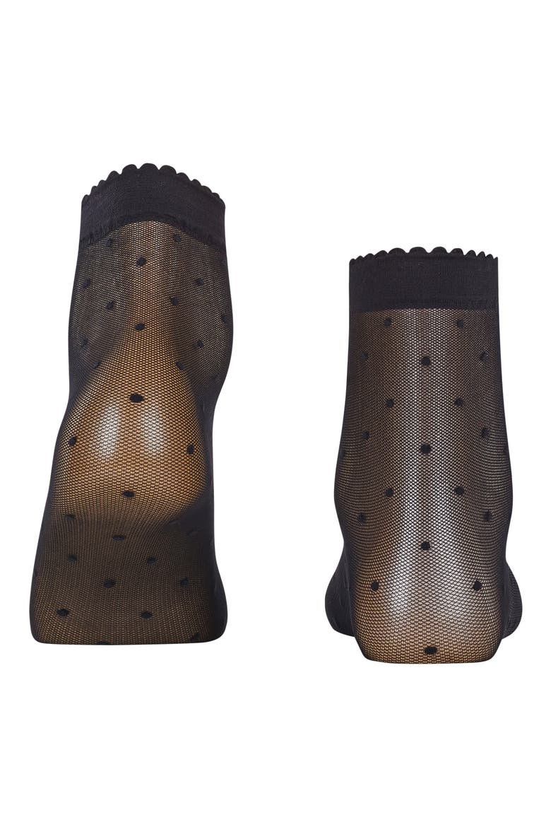 Polka Dot Mesh Crew Socks, Alternate, color, BLACK