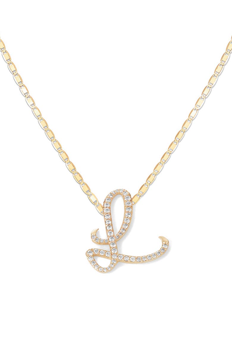 LANA 14K Gold Malibu Diamond Initial Necklace, Main, color, 14K Yellow Gold - D