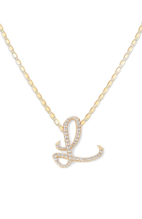 14K Gold Malibu Diamond Initial Necklace