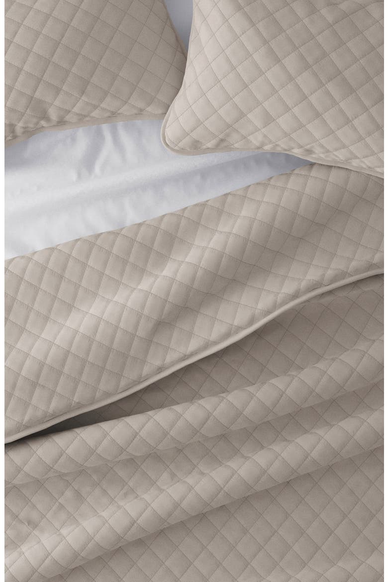 All Season Diamond Stitch 3-Piece Down Alternative Quilt Set, Alternate, color, LATTE