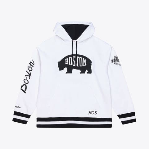 Men's Mitchell & Ness  White Boston Bruins Arctic Fleece Hoodie