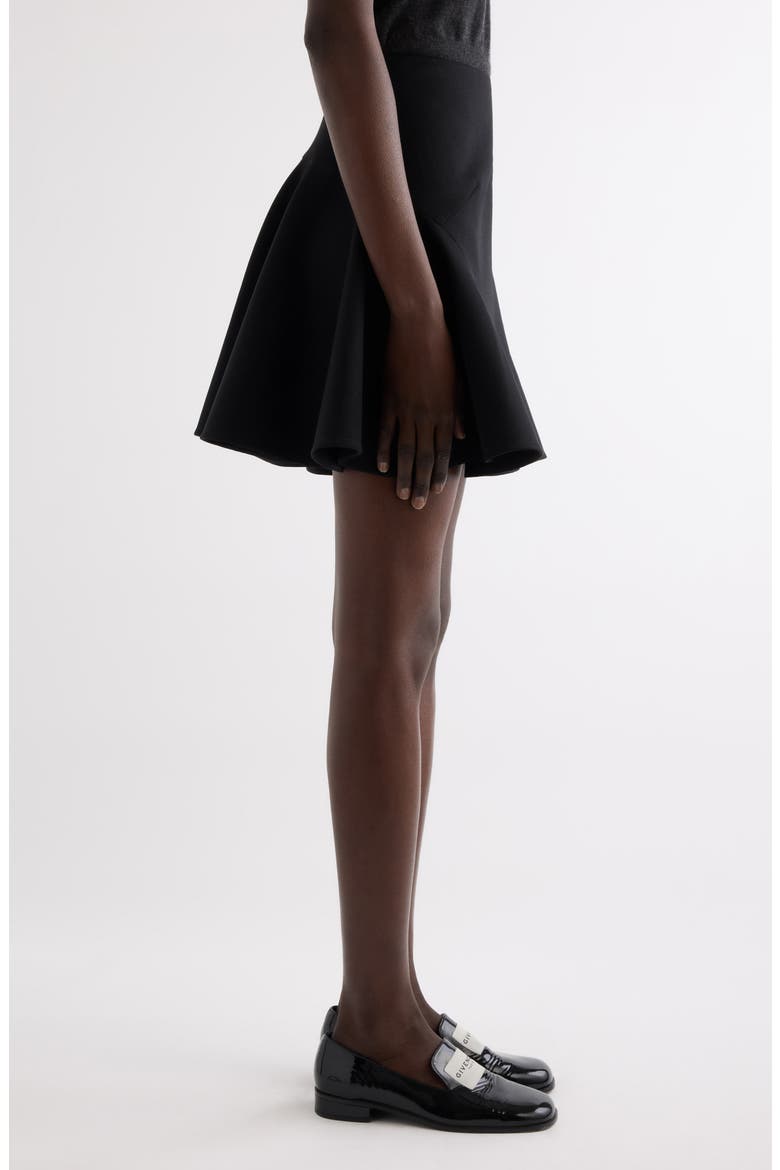 Silk Skater Skirt, Alternate, color, BLACK