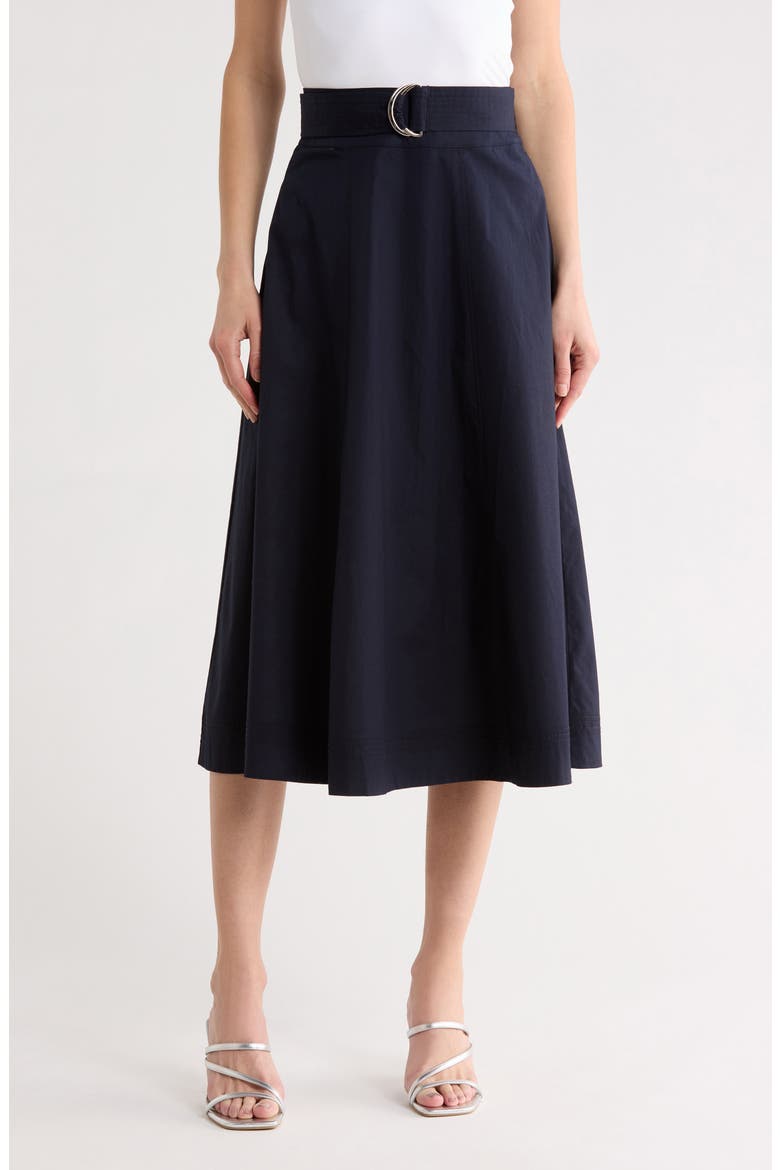 Facia Belted Poplin A-Line Skirt (Women) | Nordstromrack