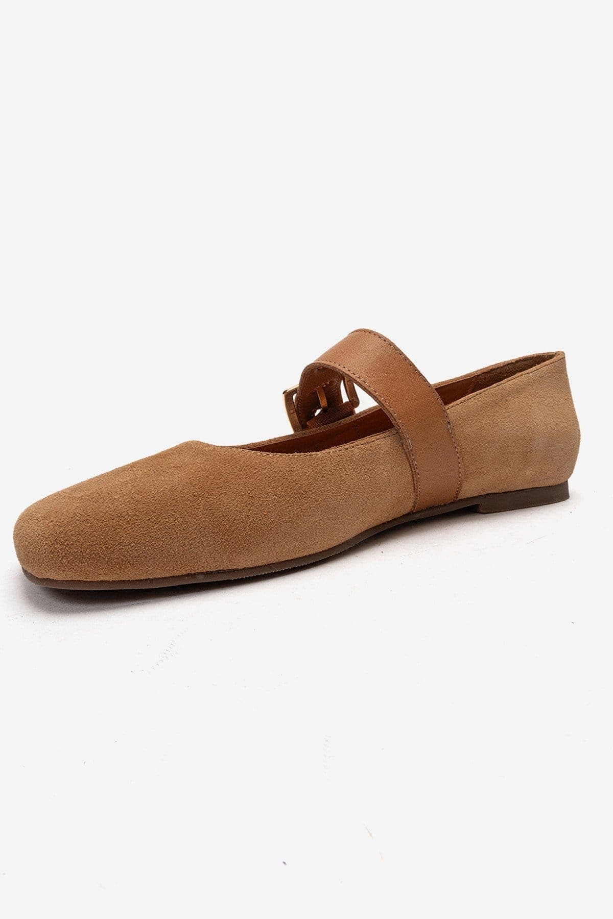 Forever & Always Shoes Jonas Leather Ballet Flat, Alternate, color, Cognac Suede