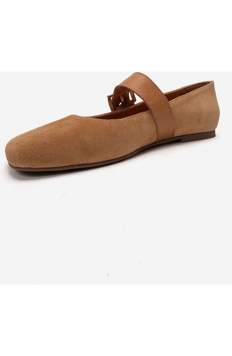 Forever & Always Shoes Jonas Leather Ballet Flat, Alternate, color, Cognac Suede