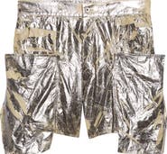 Rick Owens DRKSHDW Stefan Metallic Cargo Shorts