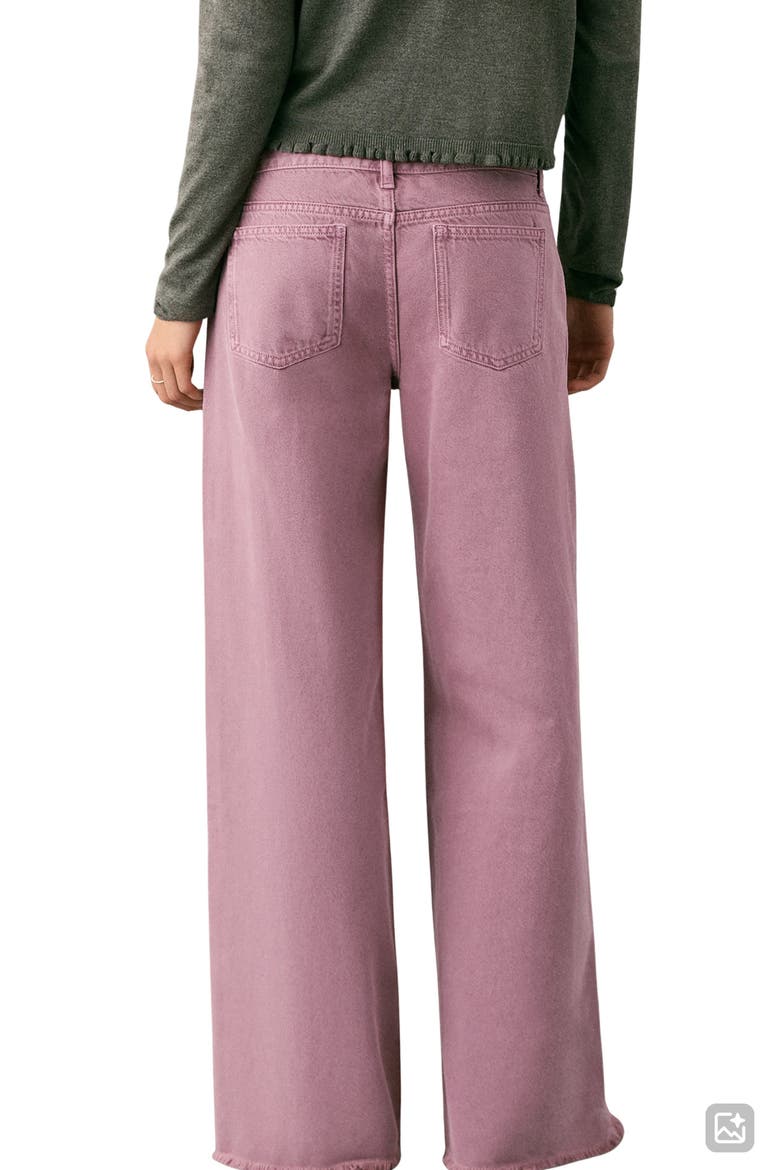 Frayed Seamed Low Rise Wide Leg Jeans, Alternate, color, PINK