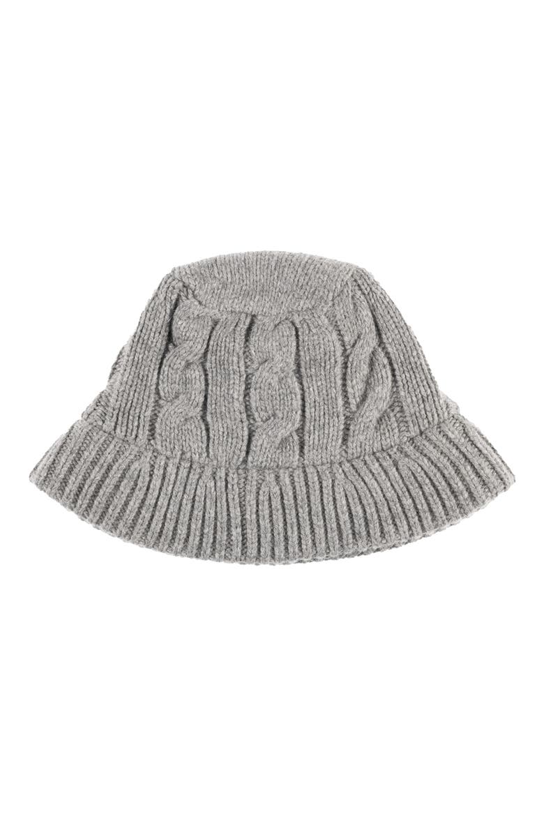 Cable Stitch Bucket Hat, Alternate, color, GREY HEATHER