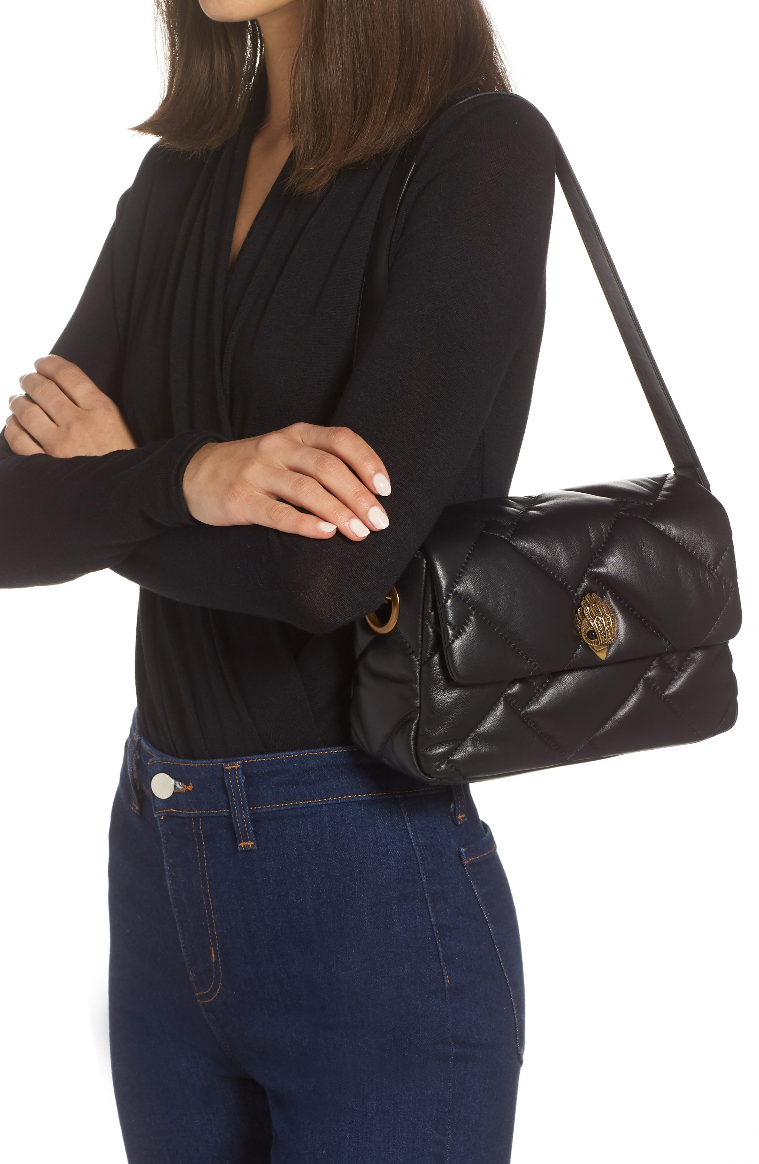 Kurt Geiger London Medium Kensington Soft Quilted Leather Shoulder Bag, Alternate, color, 