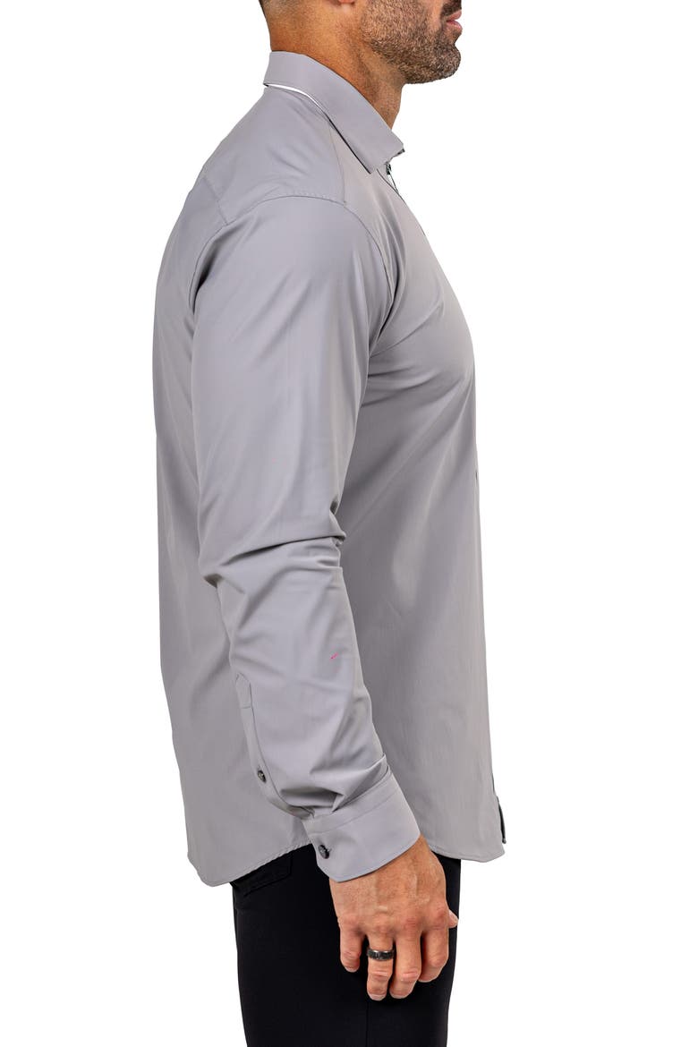 FibZip Marthyr Knit Zip-Up Shirt, Alternate, color, GREY
