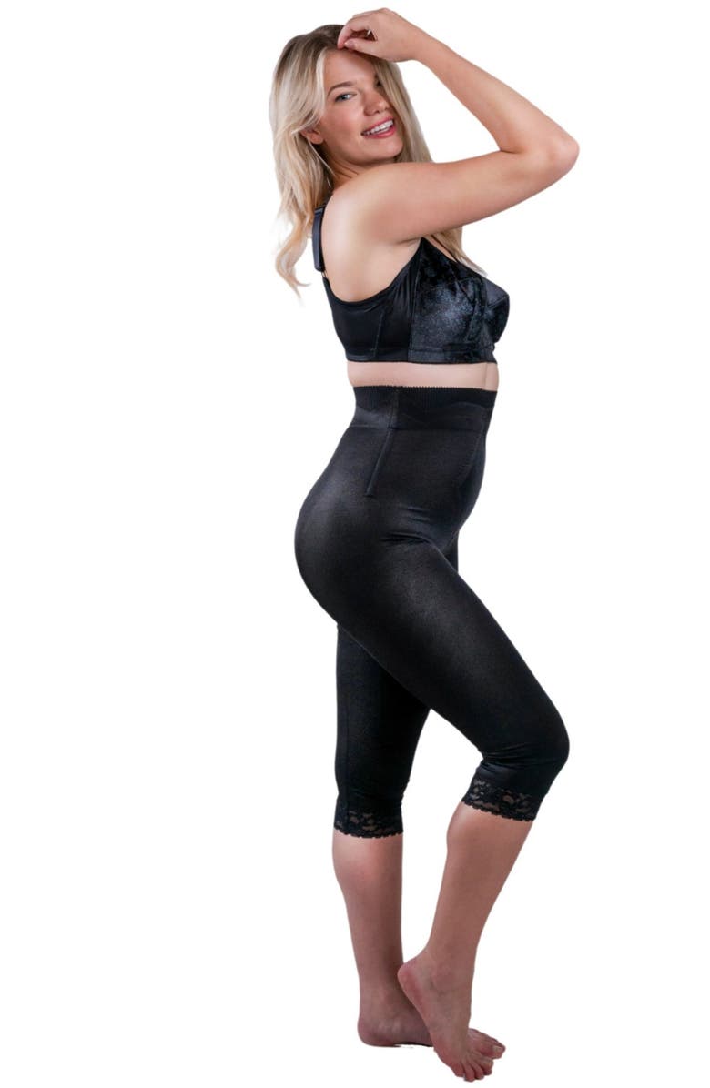 Rago High Waist Capri Pant Liner with Tummy Control, Alternate, color, Black