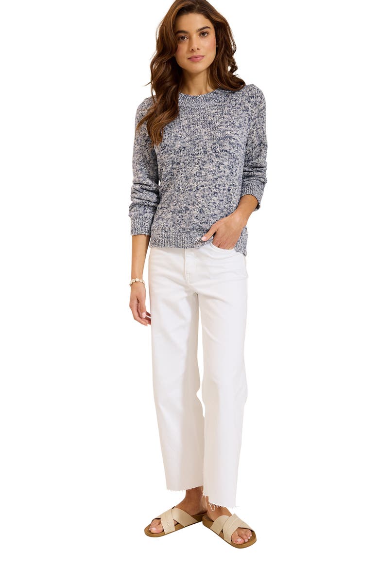Surf Shore Mouline Jersey Crewneck Sweater, Alternate, color, DK BLUESTONE