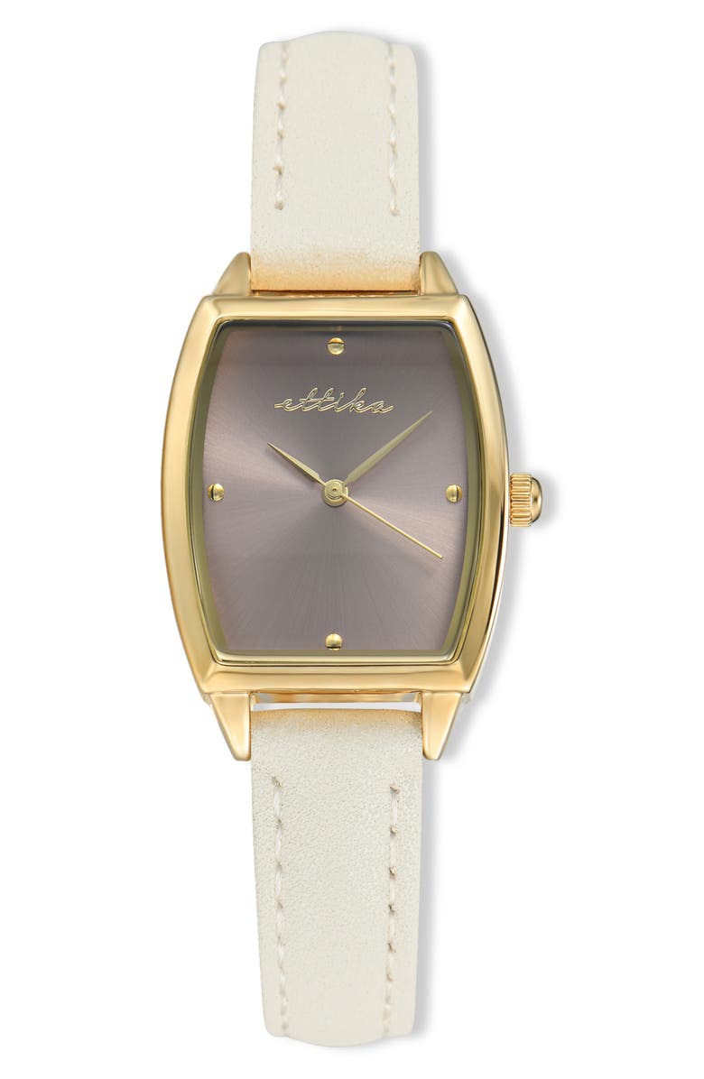 Ettika Classic Quartz Leather Strap Watch, 25mm x 37mm, Main, color, Vanilla And Blush