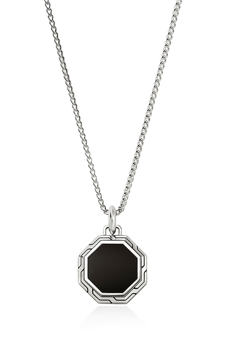 John Hardy Octagon Tag Necklace, Sterling Silver, Main, color, 