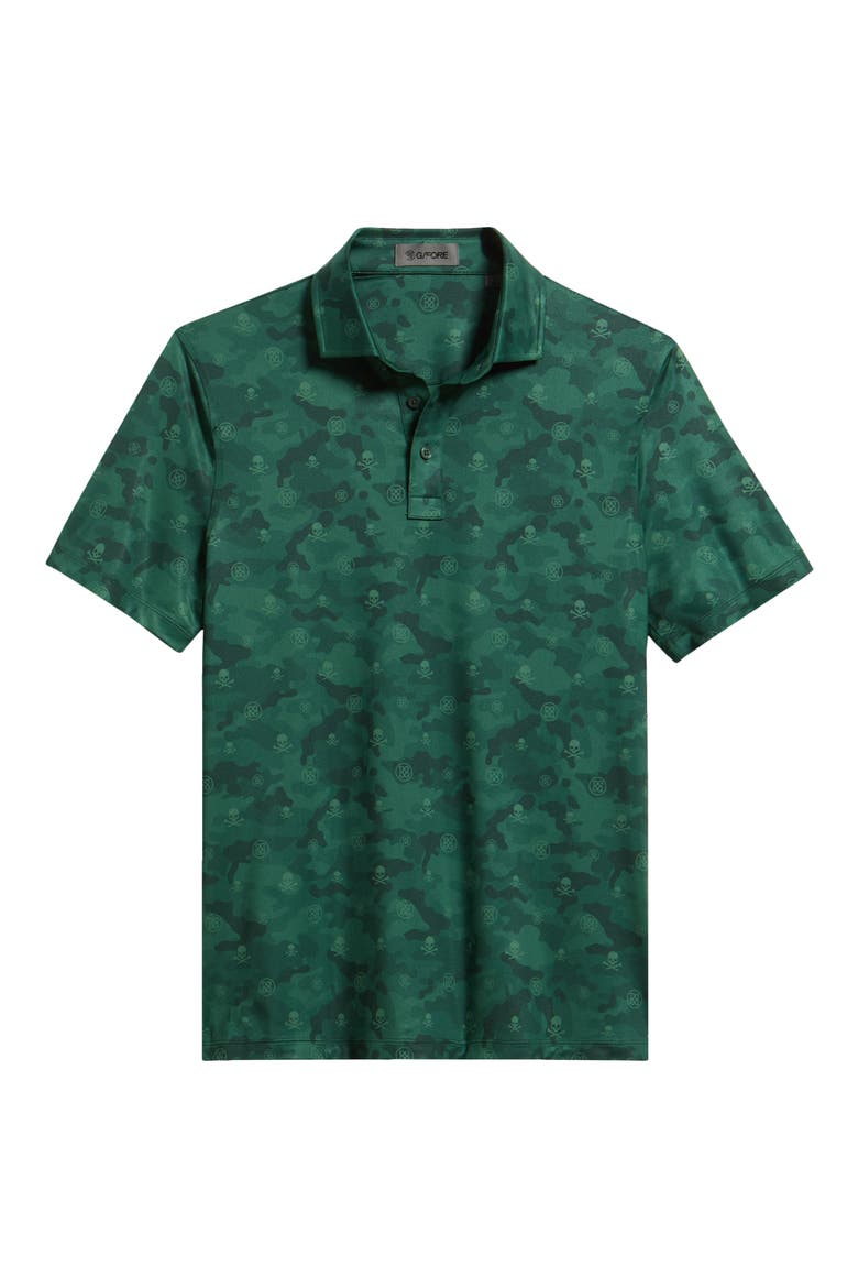 Icon Camo Stretch Tech Jersey Golf Polo Shirt, Alternate, color, PINE