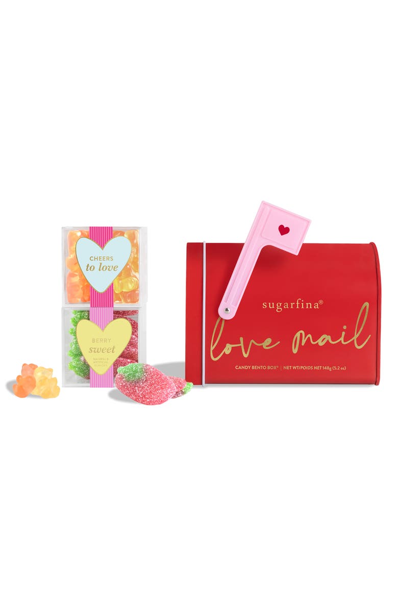sugarfina Love Mail 2-Piece Candy Cube Mailbox Set, Main, color, Red Multi