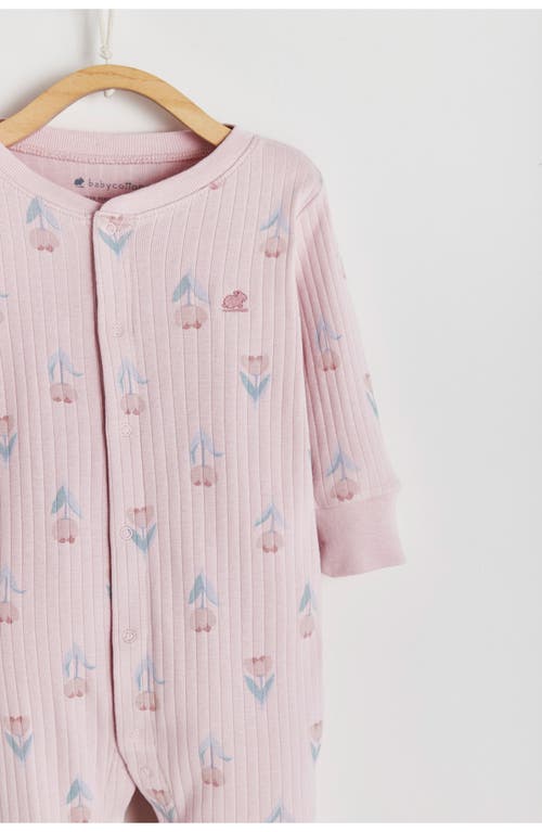 Shop Babycottons Kate Front-snap Footie In Pink