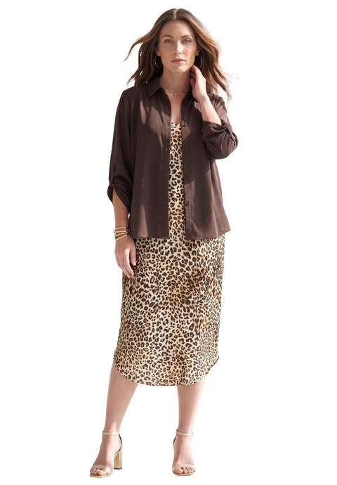 Roll Tab Jacket Dress (Plus)