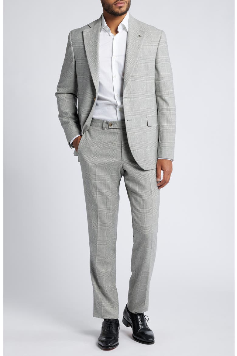Mason Plaid Wool Suit, Main, color, LIGHT GREY