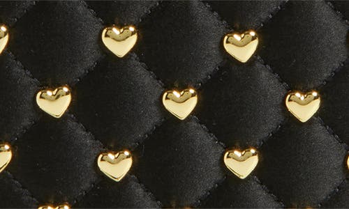 Moschino Love Me Studded Satin Crossbody Bag In Black