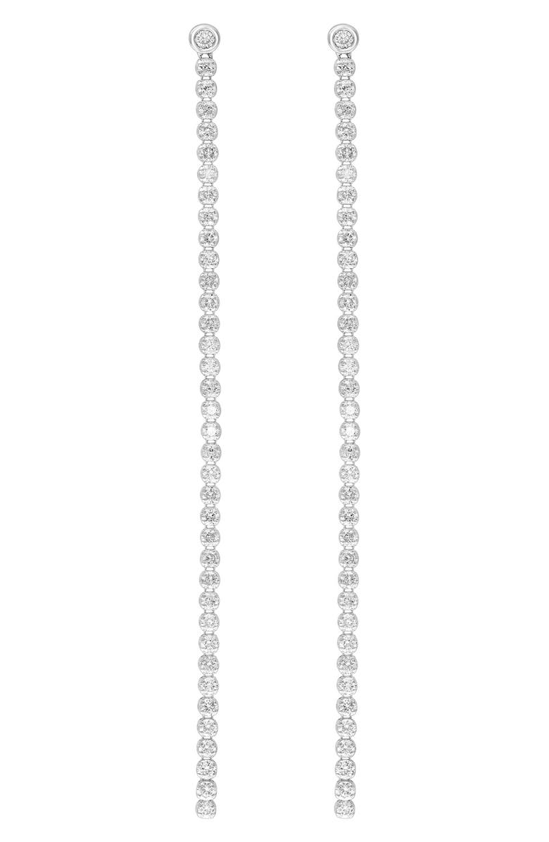 EFFY Sterling Silver Lab Grown Diamond Linear Drop Earrings, Alternate, color, Silver