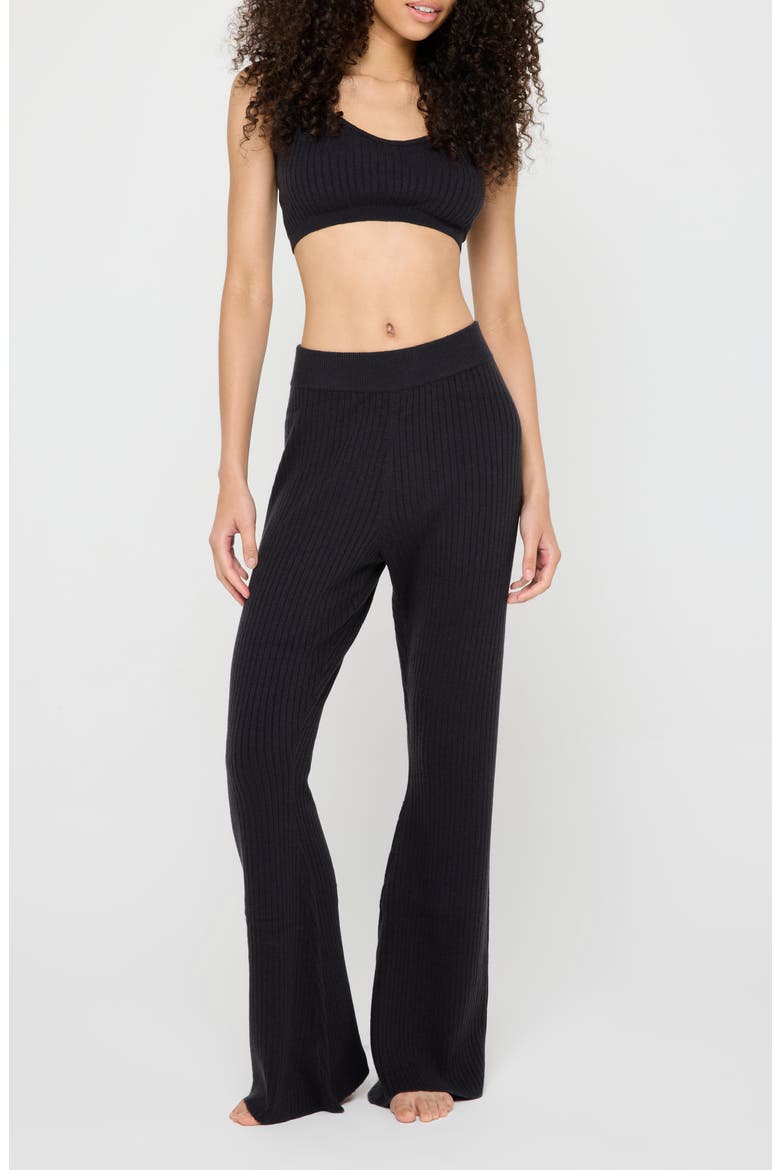 Sofia Ribbed Sweater Bralette, Alternate, color, BLACK