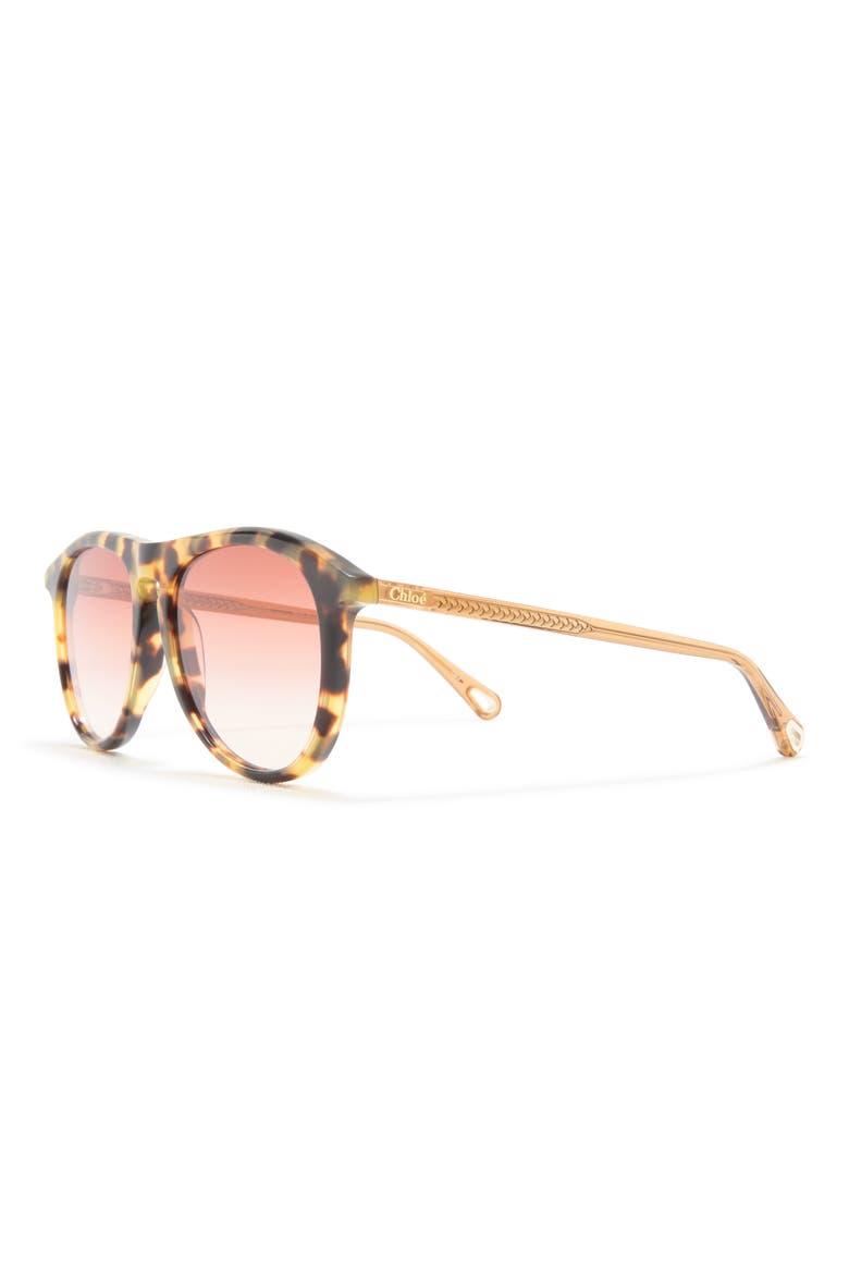 56mm Aviator Sunglasses, Alternate, color, HAVANA BROWN ORANGE