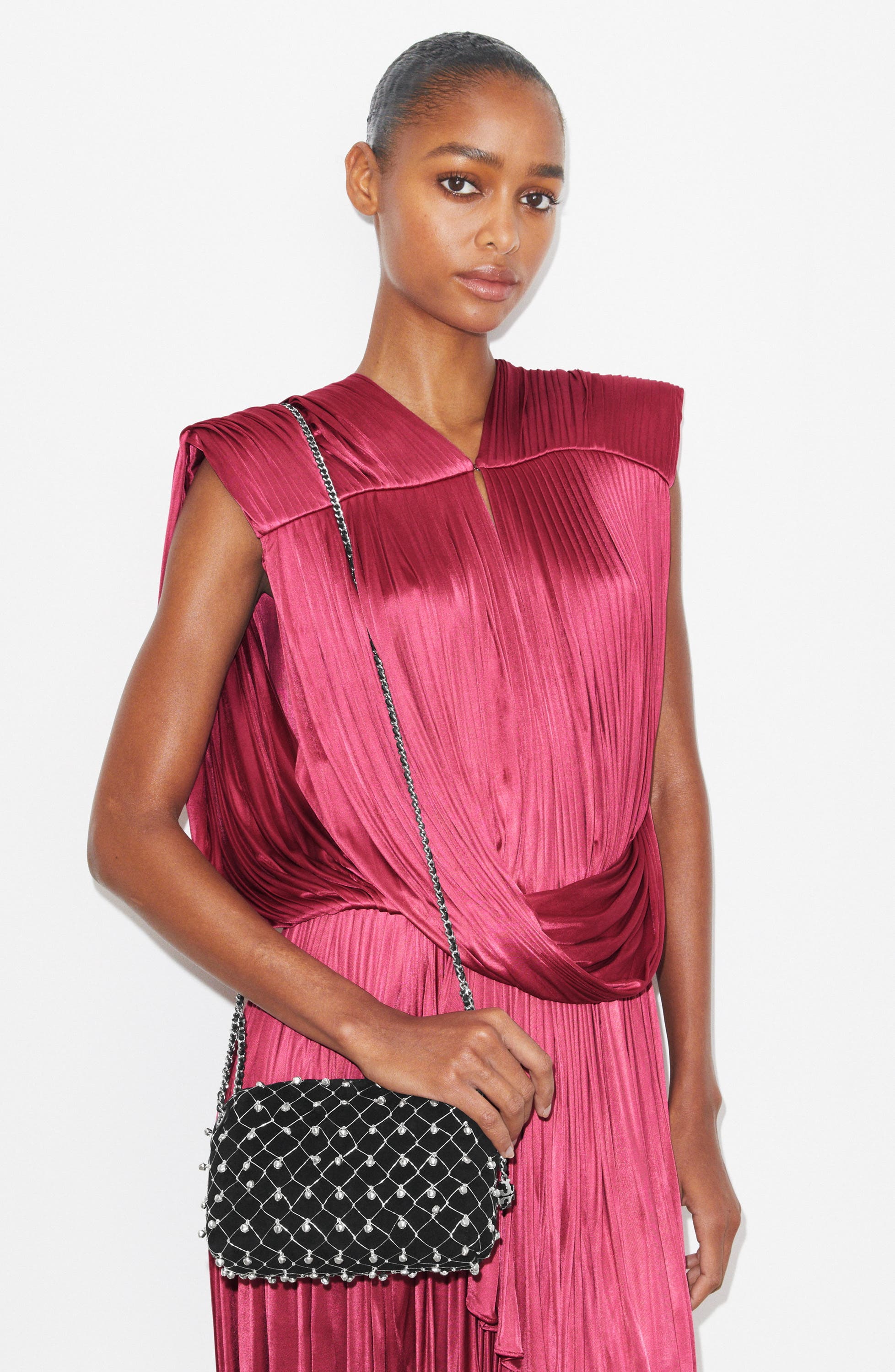 Tory Burch Fleming Bell Soft Suede Crossbody Bag, Alternate, color, Black