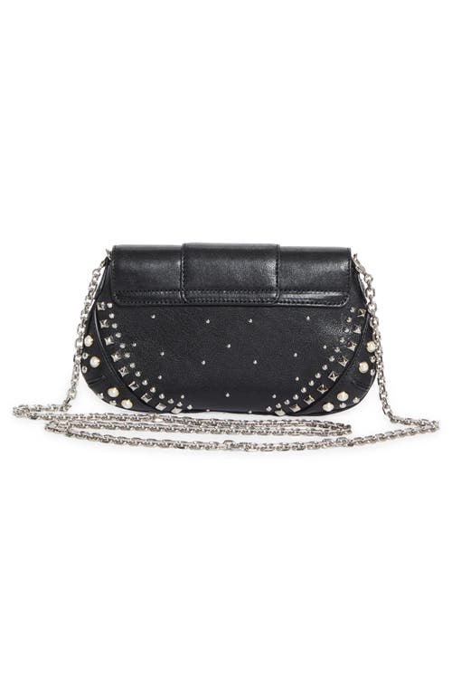 Jimmy Choo Bar Studded Leather Wallet On A Chain In Black