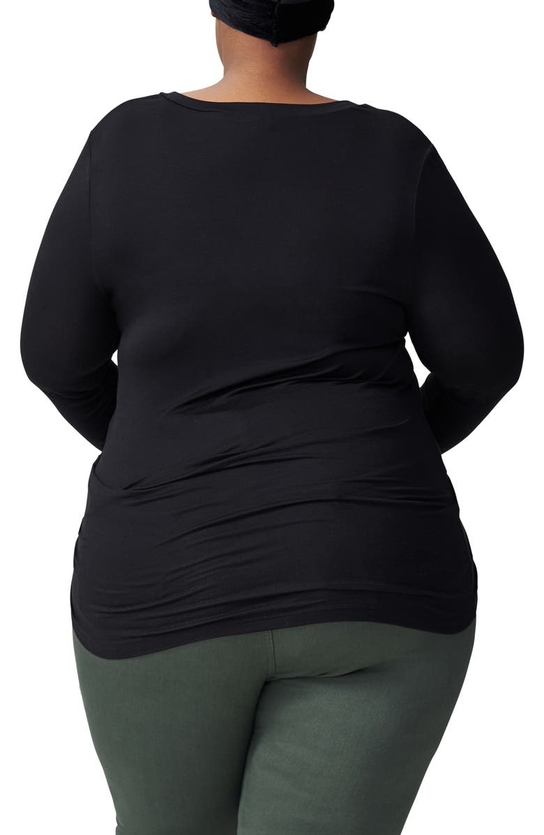 Universal Standard Foundation V-Neck Long Sleeve T-Shirt, Alternate, color, 