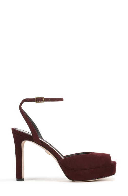 Veronica Beard Brianne Ankle Strap Platform Sandal In Burgundy