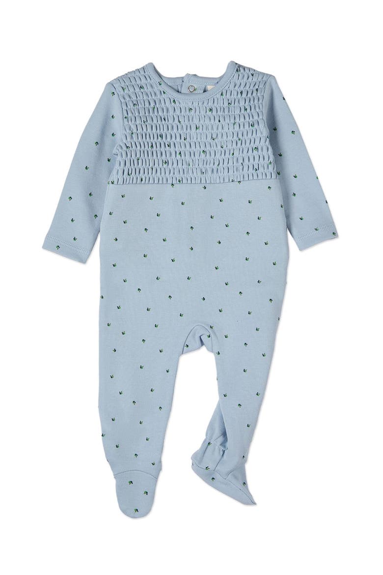 Blueberries Cotton Footie, Main, color, Blue